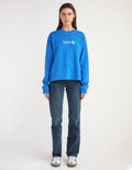 Blue and white Pray for Los Angeles long sleeve heavyweight cotton tee