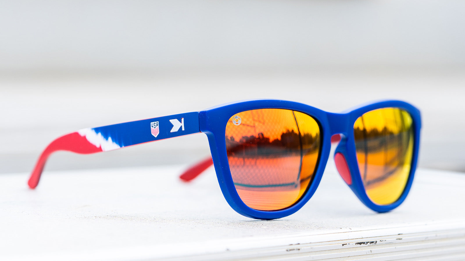 U.S. Soccer 2024 Premiums Sport Sunglasses Blue Red White