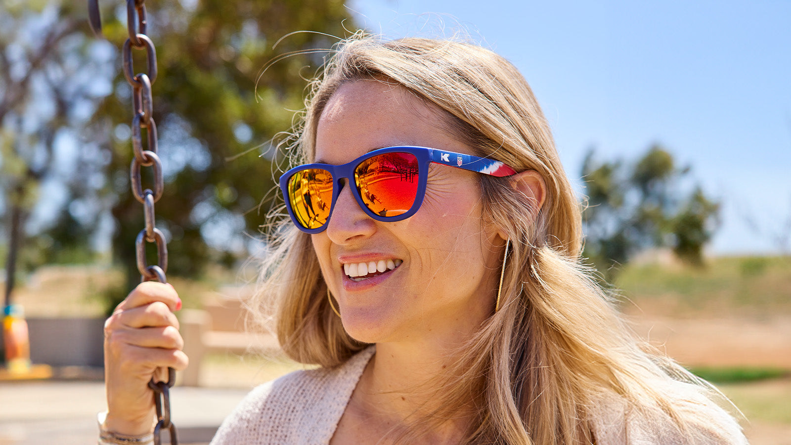 U.S. Soccer 2024 Premiums Sport Sunglasses Blue Red White