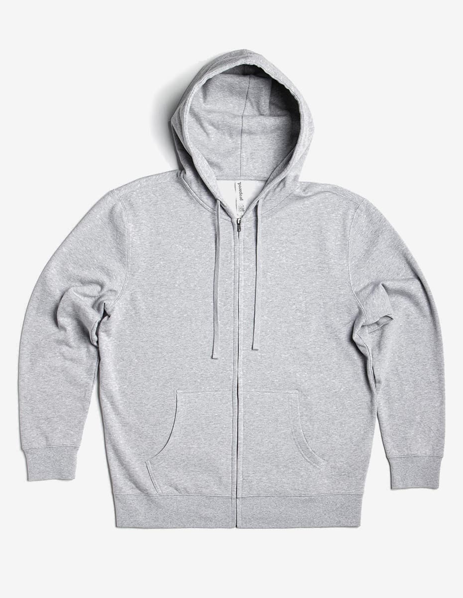 Midweight Zip Up Hoodie in Black - Image 10