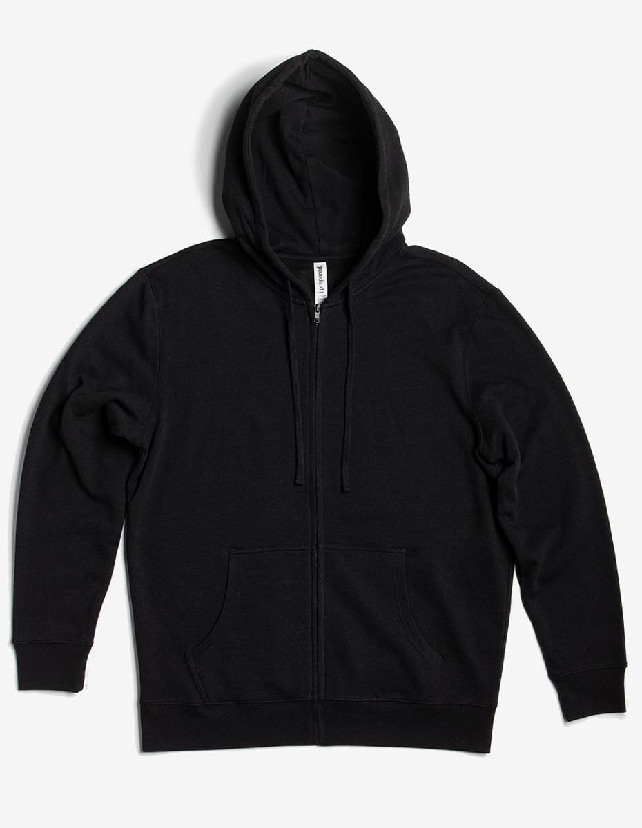 Midweight Zip Up Hoodie in Black - Image 3