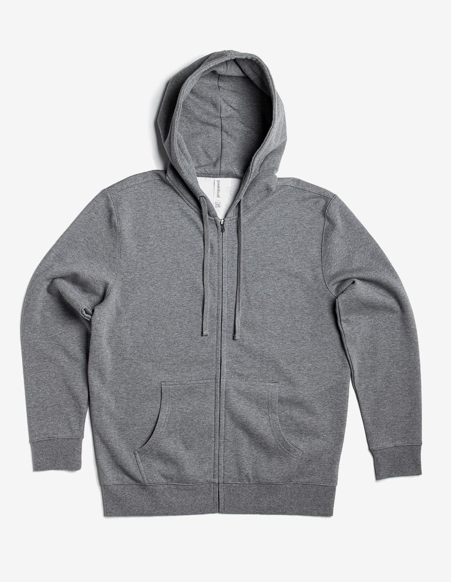 Midweight Zip Up Hoodie in Black - Image 11