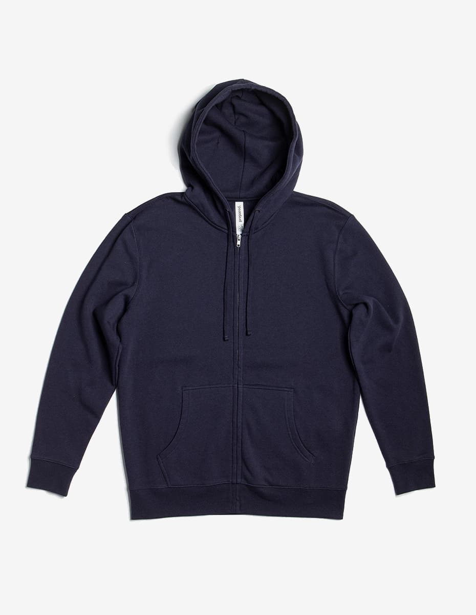 Midweight Zip Up Hoodie in Black - Image 9