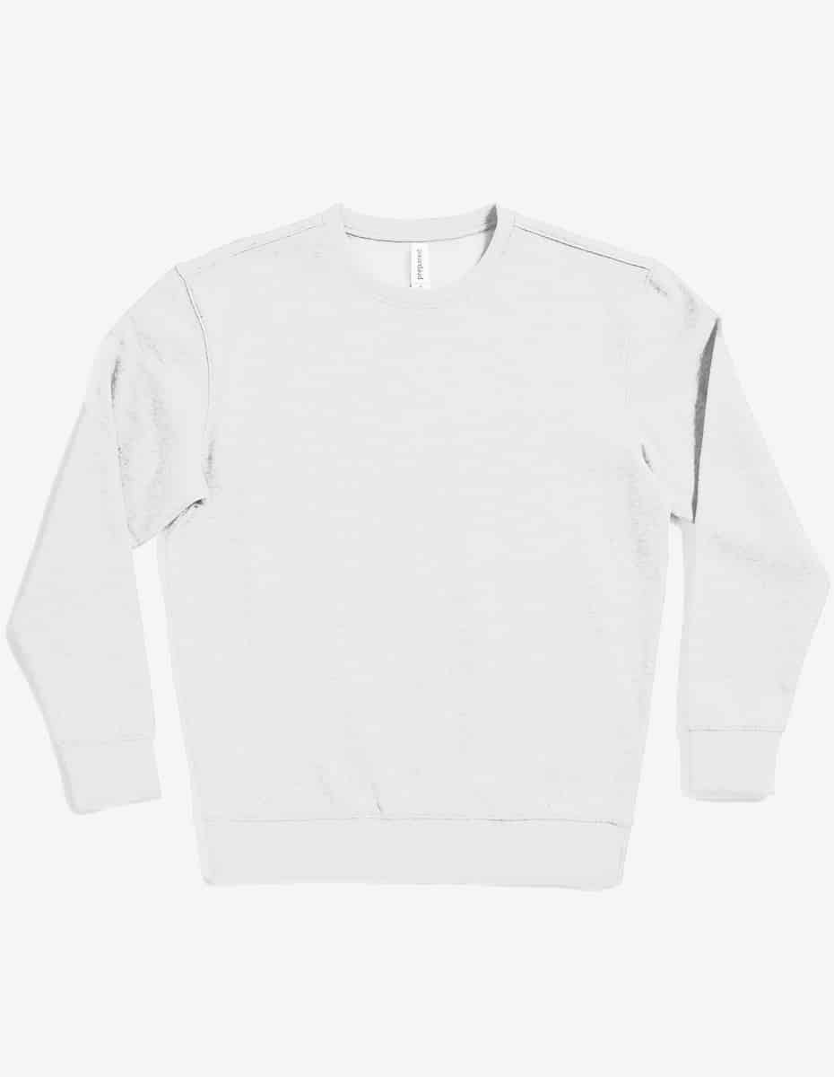 Classic White Crew Neck Fleece Sweatshirt for Comfortable Wear - Image 2