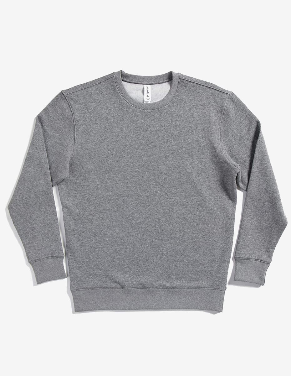 Midweight Crew Neck Fleece Sweatshirt in Charcoal Grey - Image 12