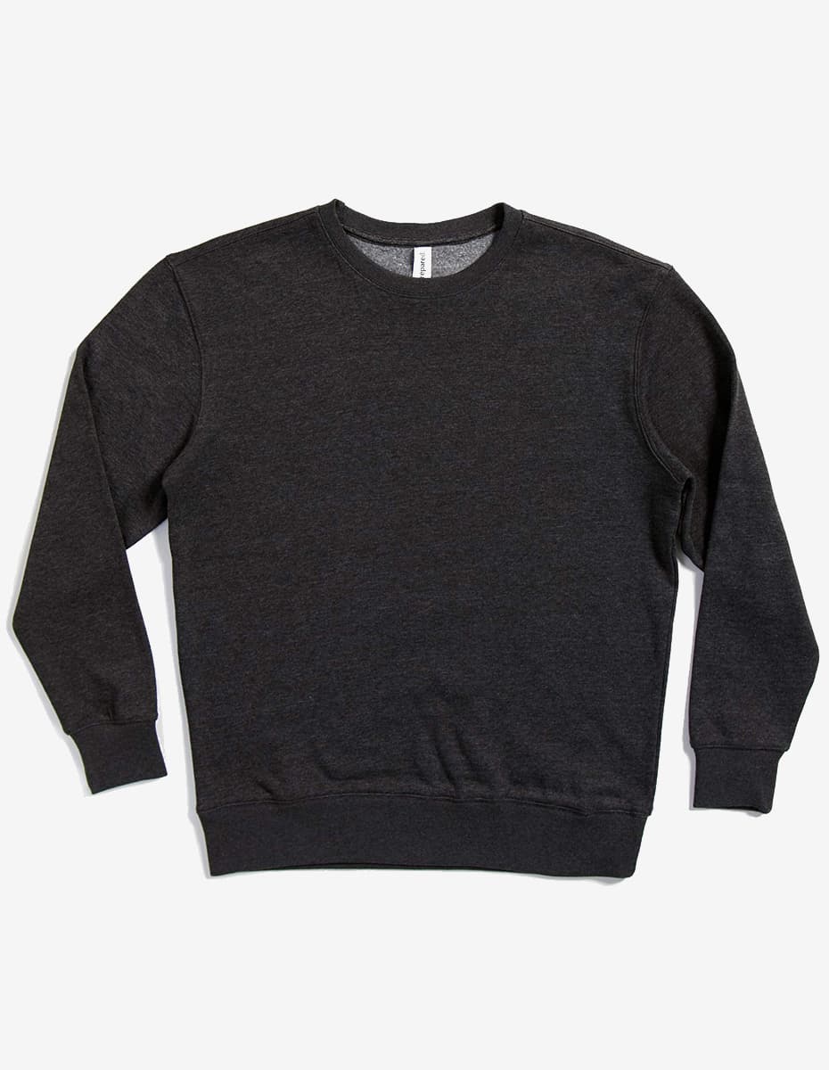 Midweight Crew Neck Fleece Sweatshirt in Charcoal Grey - Image 4