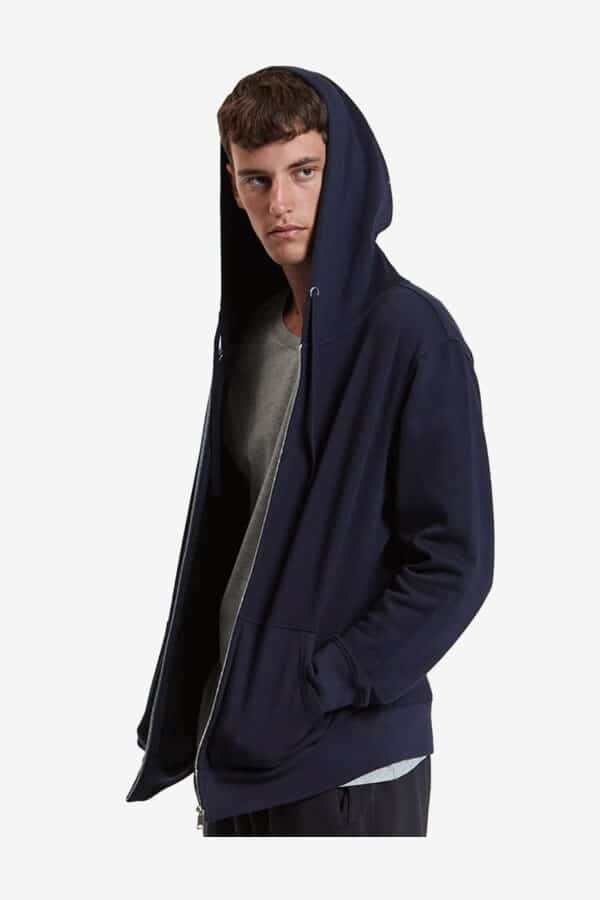 Midweight Zip Up Hoodie in Black - Image 7