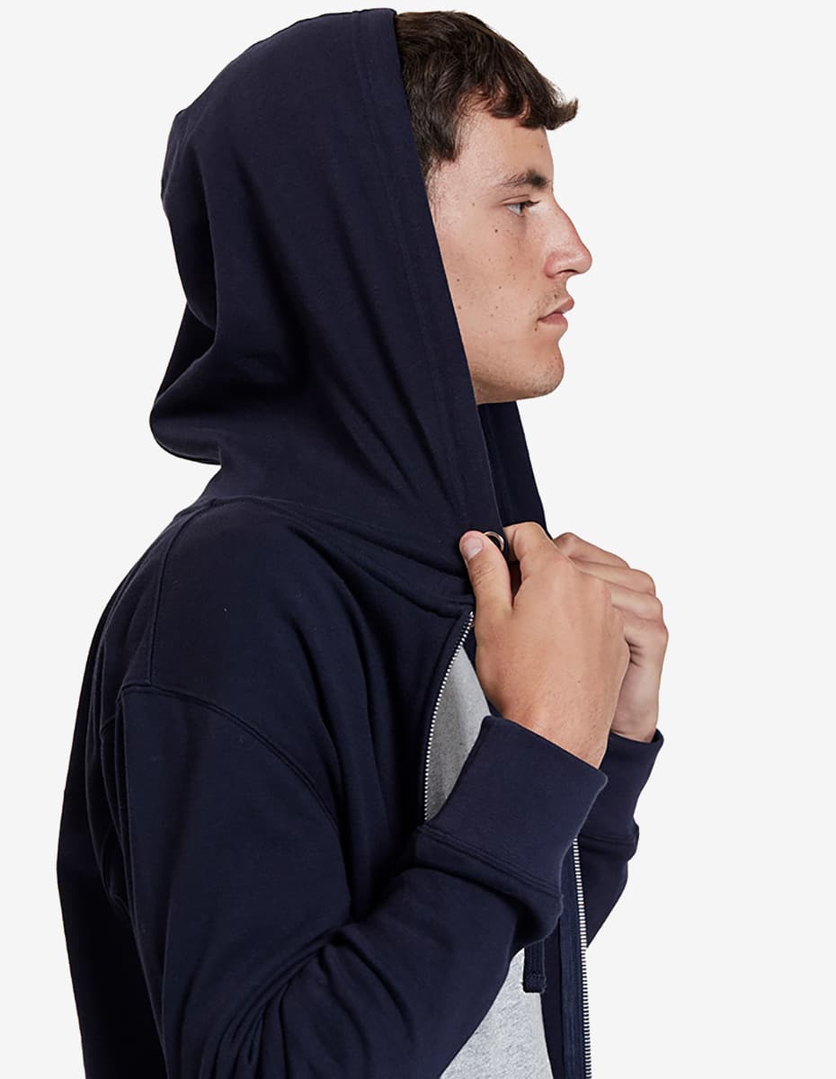 Midweight Zip Up Hoodie in Black - Image 8