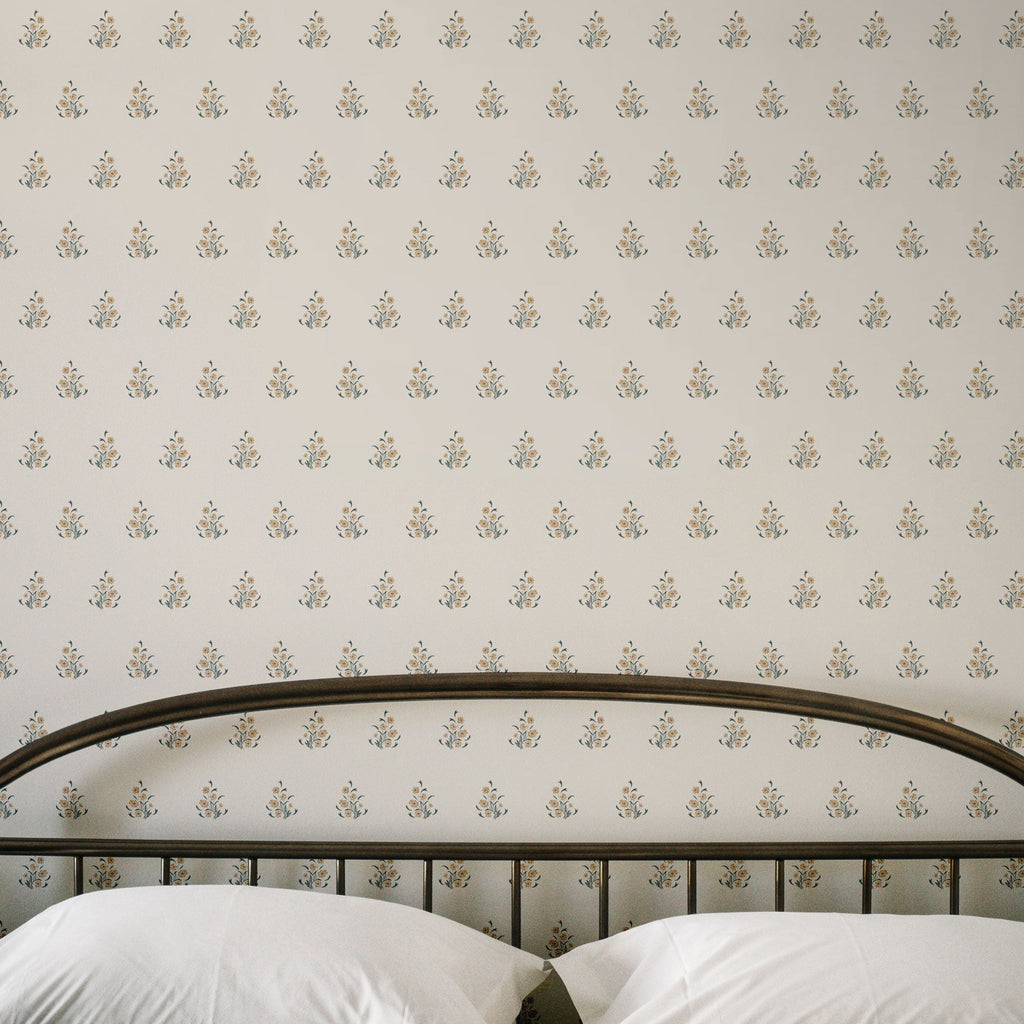 Vintage Floral Wallpaper, Traditional Cottagecore Wall Decor
