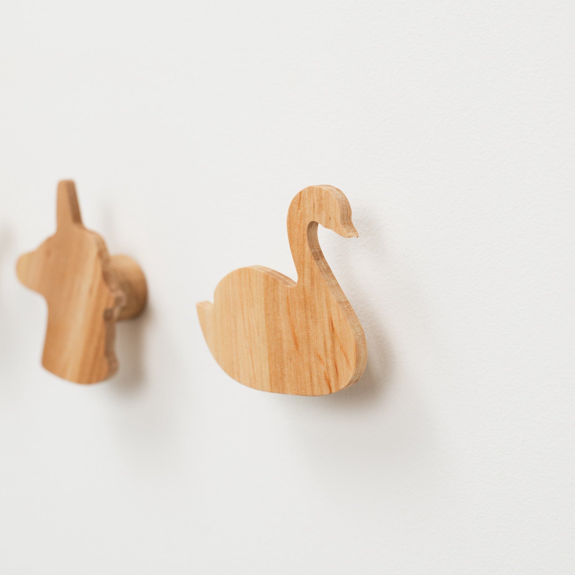 Princess Wood Wall Hooks - Minimalist Neutral Nursery Storage