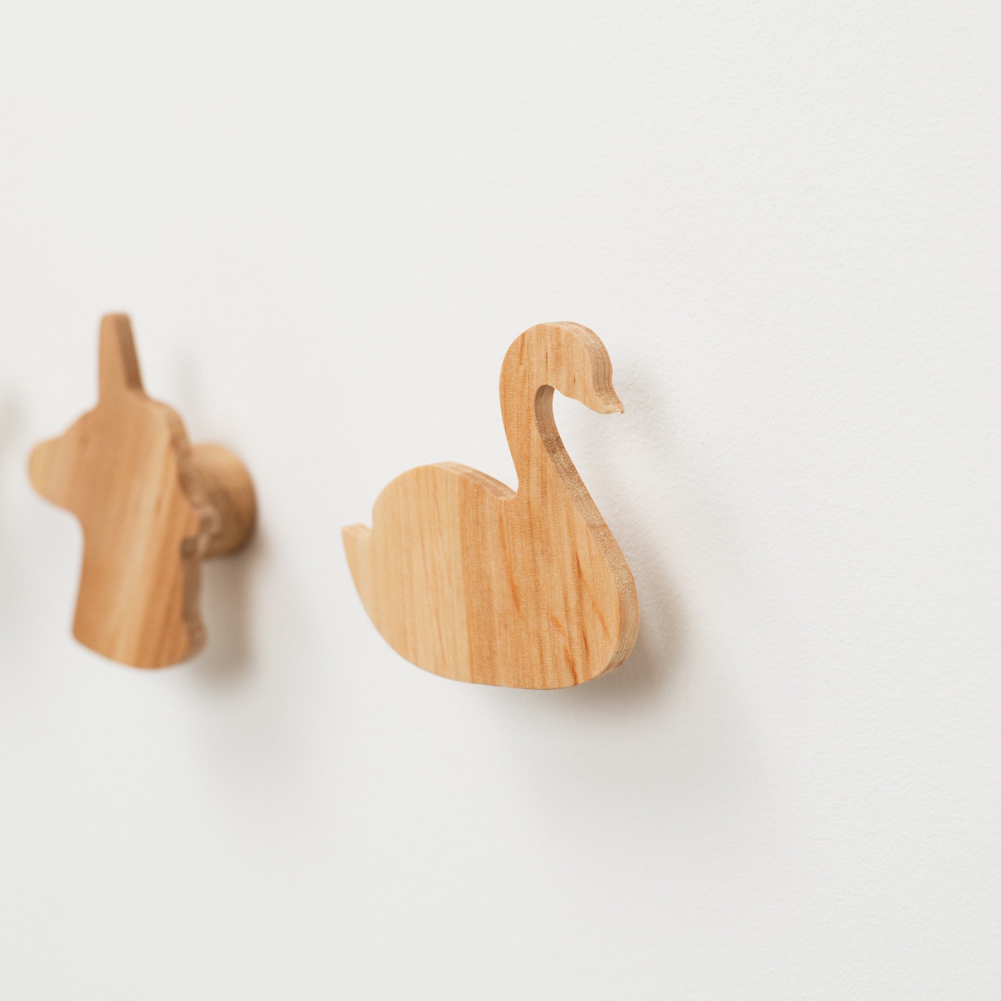 Princess Wood Wall Hooks - Minimalist Neutral Nursery Storage