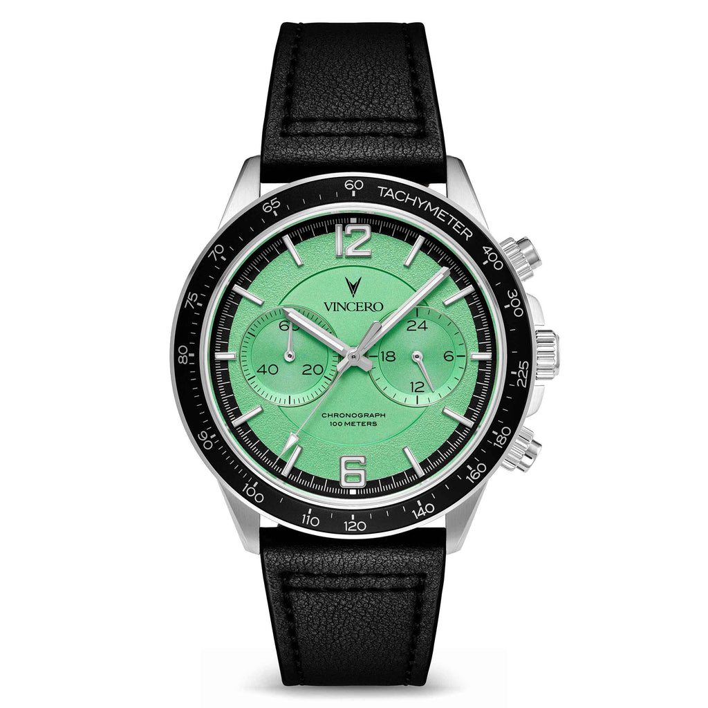 The Apex Prism watch in Frosted Jade featuring a 42mm circular face and matte metallic finish.