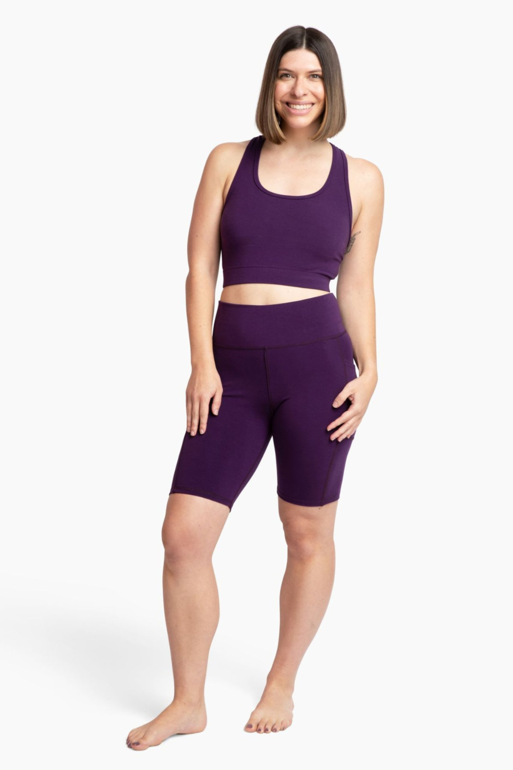 Aspen High-Rise Biker Shorts in Soft Plant-Based Fabric - Image 8