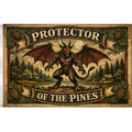 Protector of the Pines dark fantasy flag in brown and green polyester material.