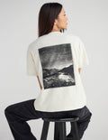 Oversized Psalm 23 graphic tee in off-white