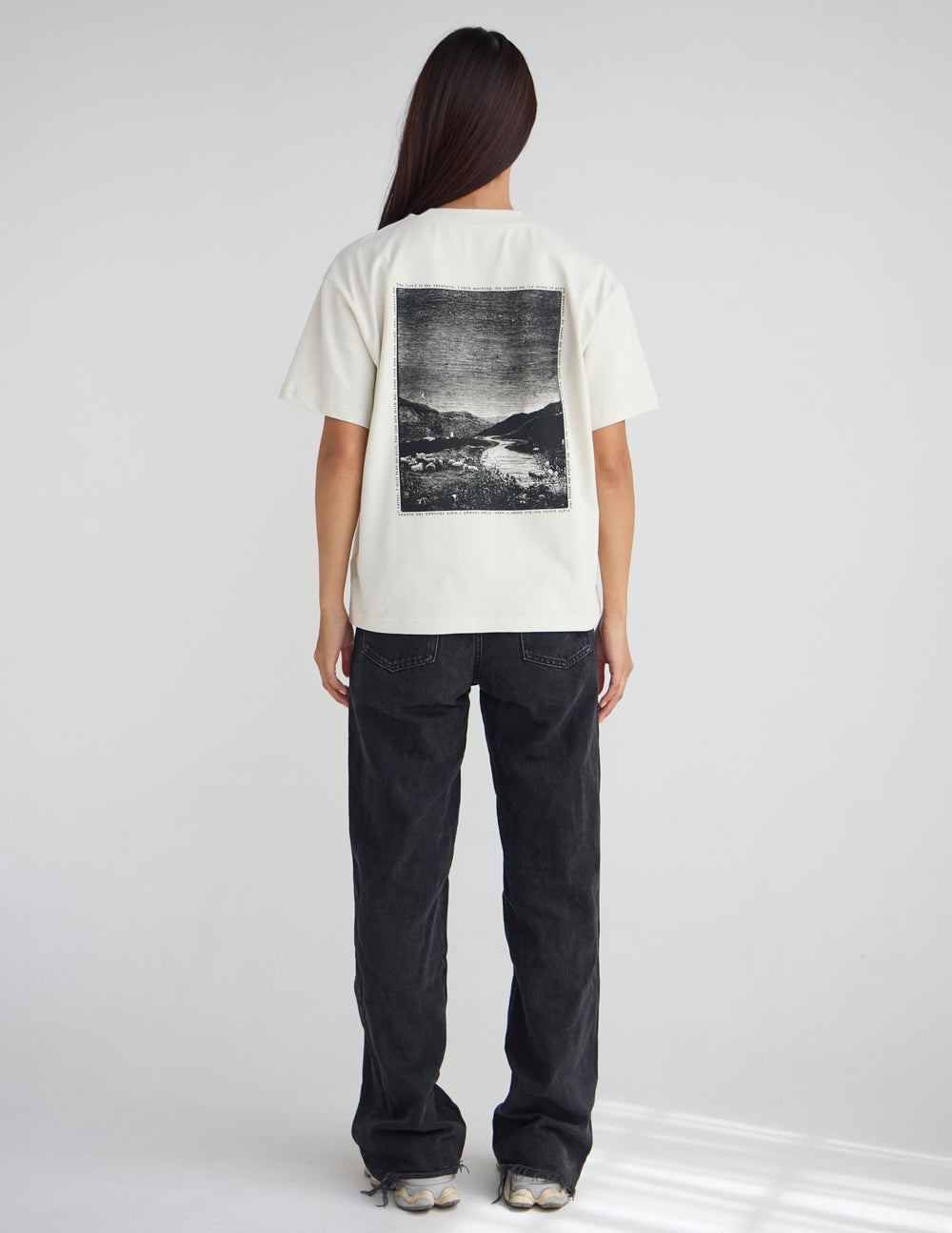Psalm 23 Unisex Tee in Off-White and Black