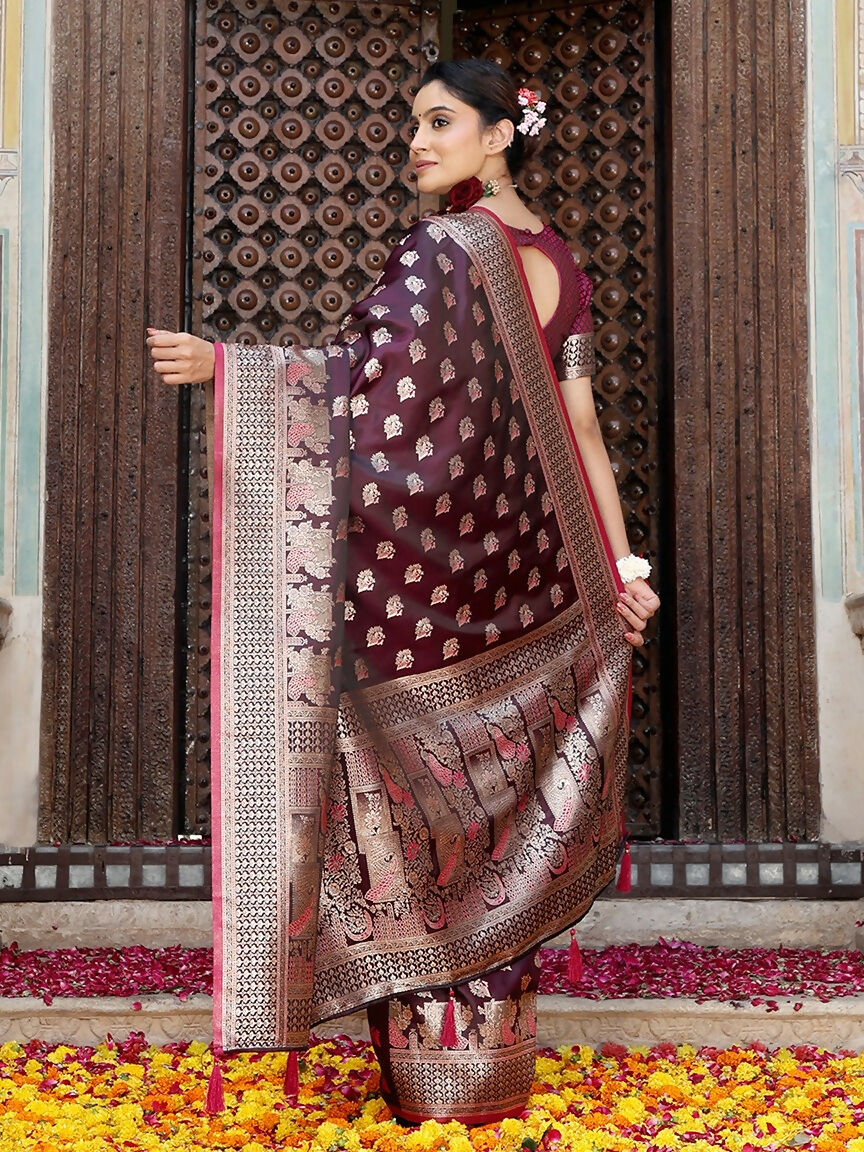Shree Shyam Fashion Purple Silk Saree
