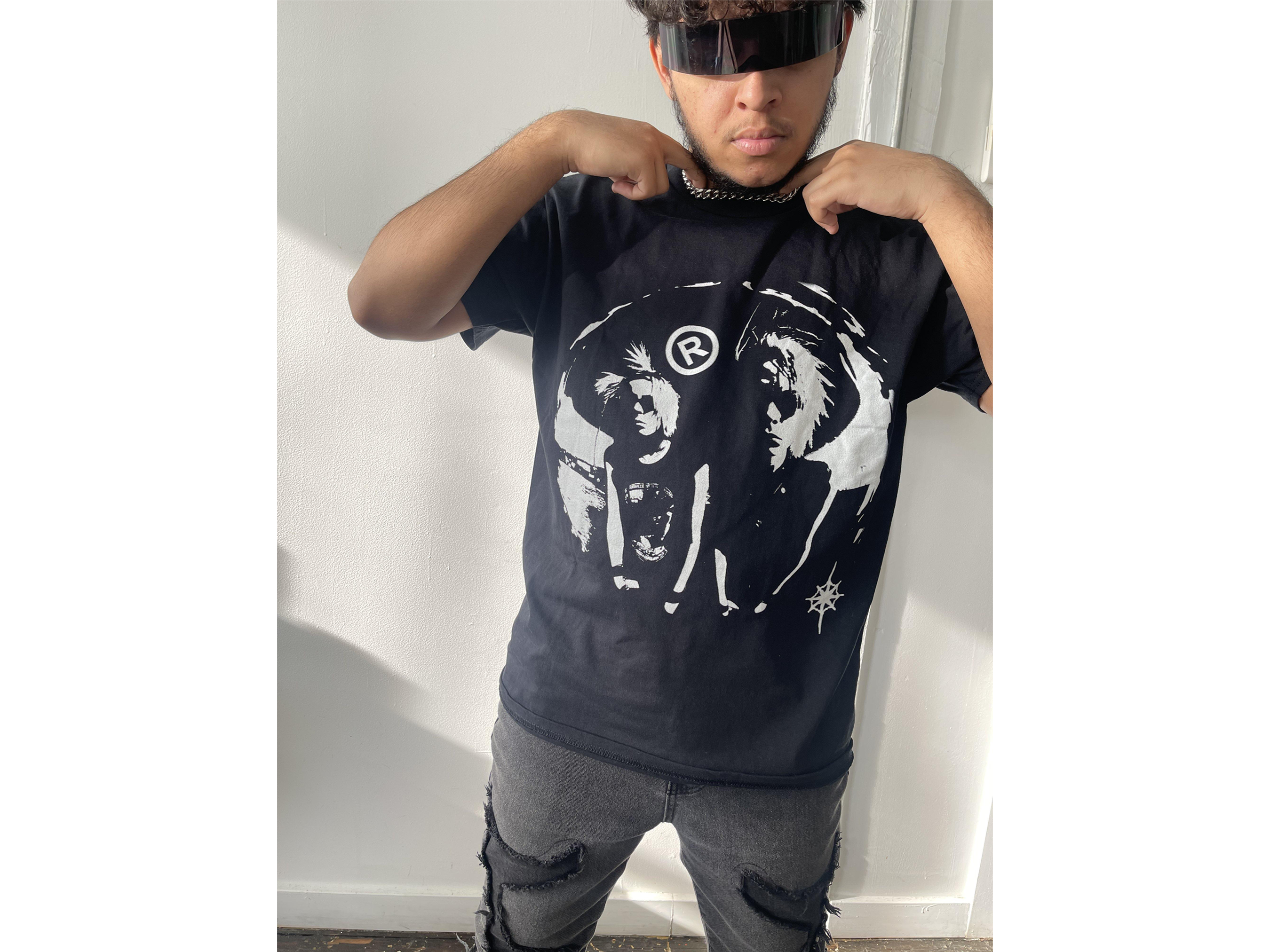 Black Opium Punk Rock Graphic Streetwear Crewneck Cotton T-Shirt - Image 4