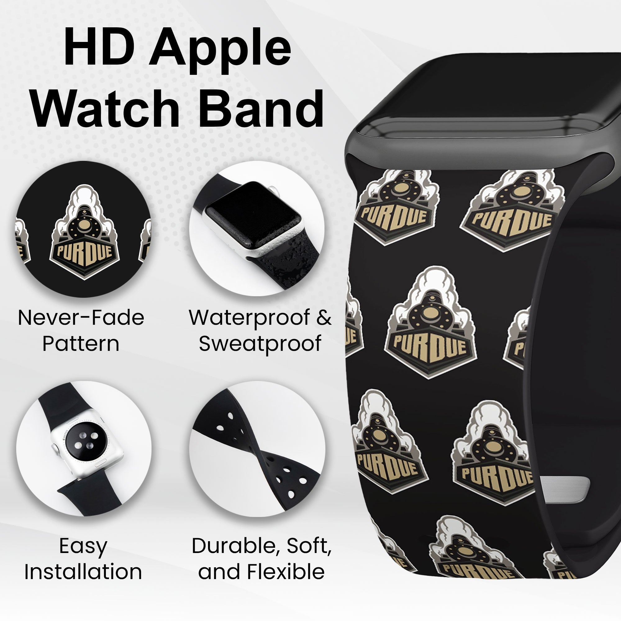Purdue Boilermakers HD Apple Watch Band