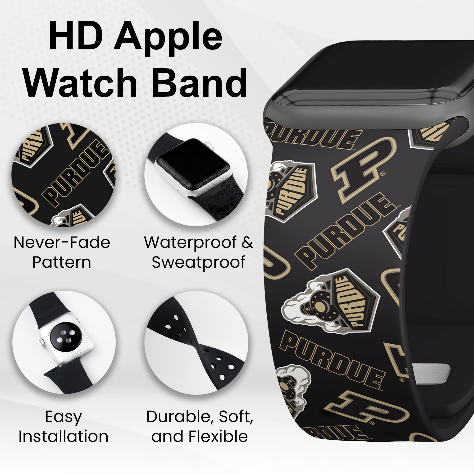 Purdue Boilermakers HD Apple Watch Band