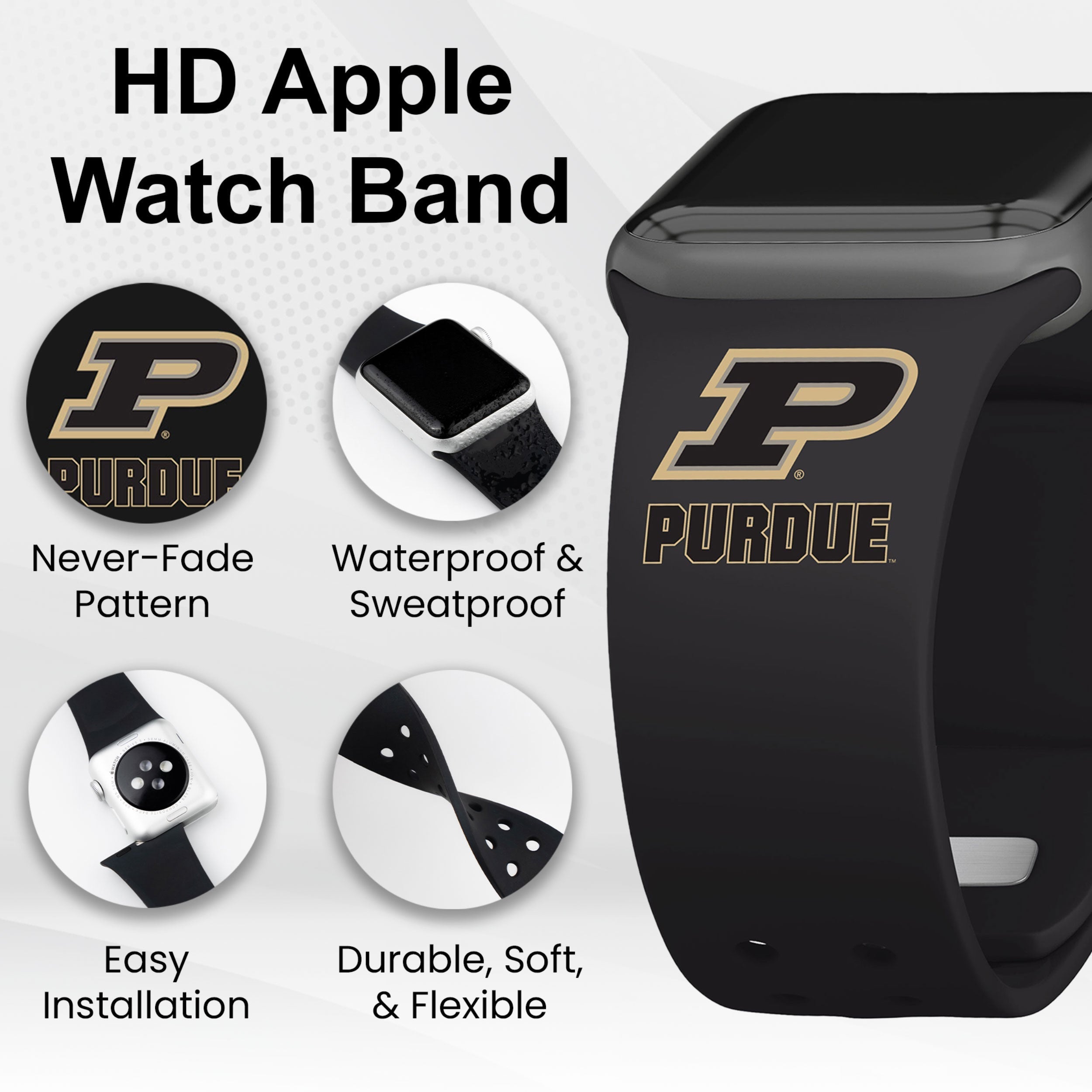 Purdue Boilermakers HD Apple Watch Band