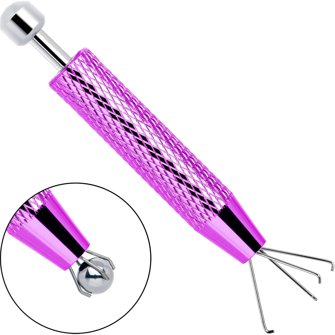 Pink Stainless Steel Piercing Ball Grabber Tool 2.48 Inch - Image 7
