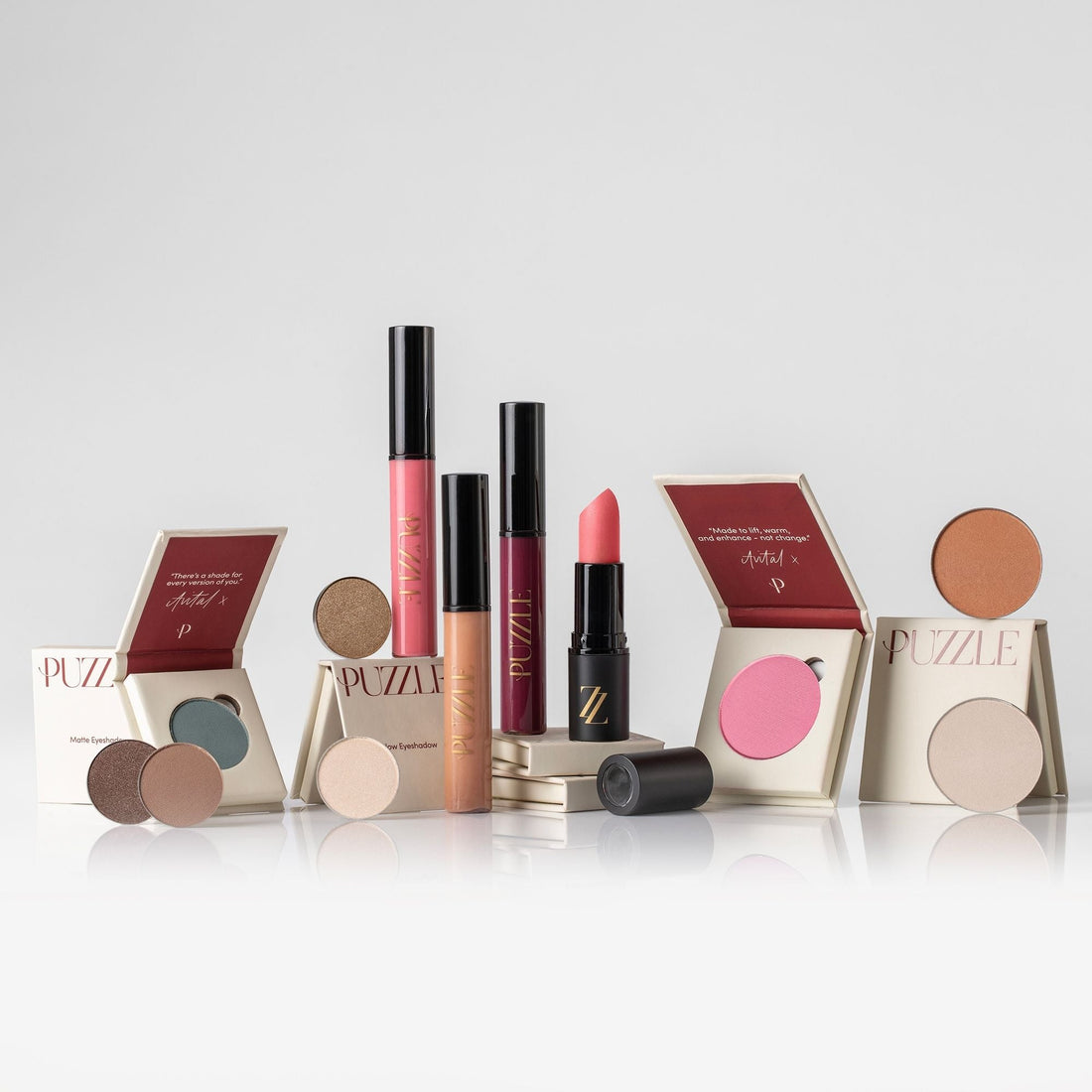 Effortless Beauty Bundle featuring pink, berry, nude, and brown matte eyeshadows.