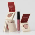 Minimalist bronzer palette in pink, brown, and beige shades by PUZZLE