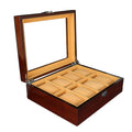 8-Position Wooden Watch Box for Display and Storage