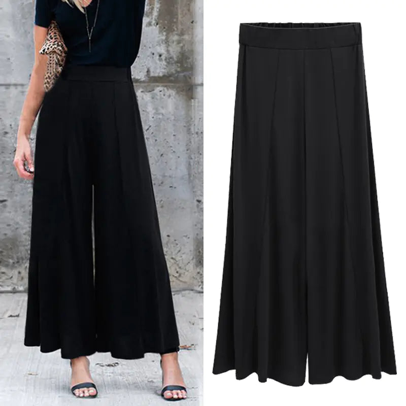 Women's High Waisted Wide Leg Pants in Black - Image 11