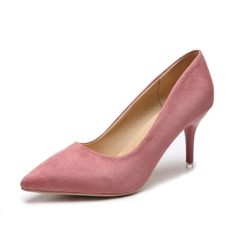 Women's Pointed Toe Suede Heels Slim Stiletto Pumps - Image 16