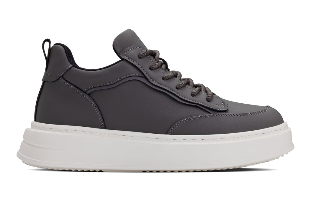CALTO - Q432 - 2.6 Inches Taller Lightweight (Grey/White Sole) - Chunky Sole Sneakers