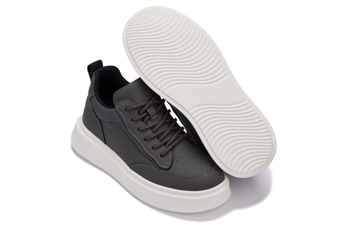 CALTO - Q432 - 2.6 Inches Taller Lightweight (Grey/White Sole) - Chunky Sole Sneakers