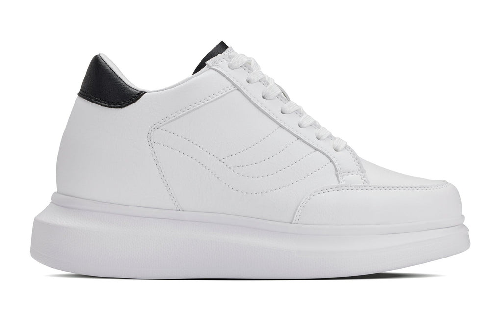 CALTO - Q511 - 2.6 Inches Taller Lightweight (White/White Sole) - Chunky Sole Sneakers