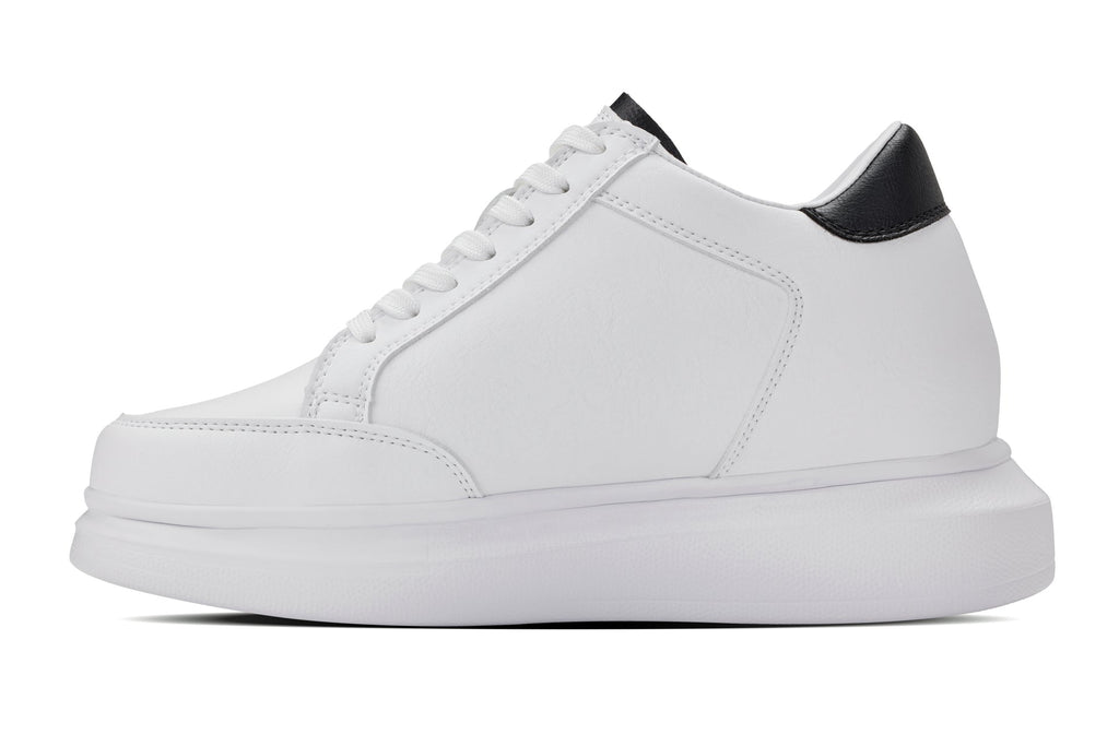 CALTO - Q511 - 2.6 Inches Taller Lightweight (White/White Sole) - Chunky Sole Sneakers