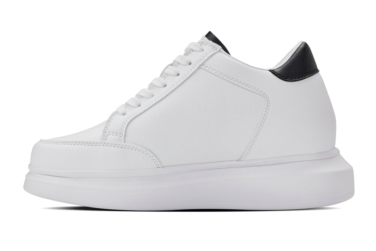 CALTO - Q511 - 2.6 Inches Taller Lightweight (White/White Sole) - Chunky Sole Sneakers