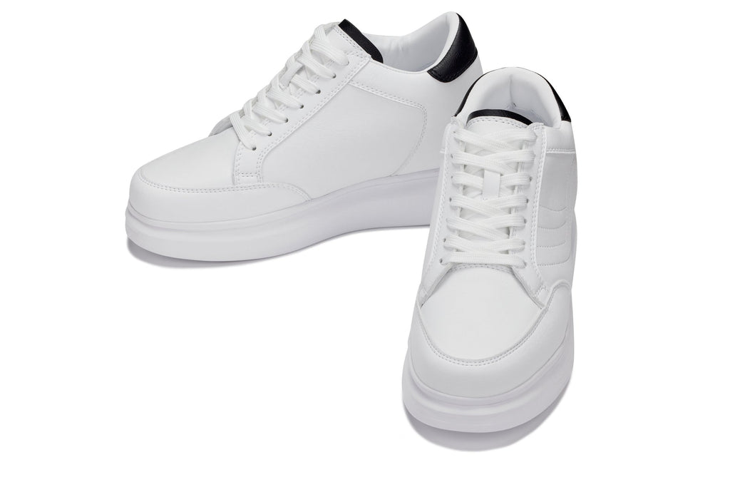 CALTO - Q511 - 2.6 Inches Taller Lightweight (White/White Sole) - Chunky Sole Sneakers