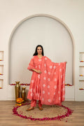Pink tie and dye cotton suit set featuring breathable fabric and a relaxed fit.