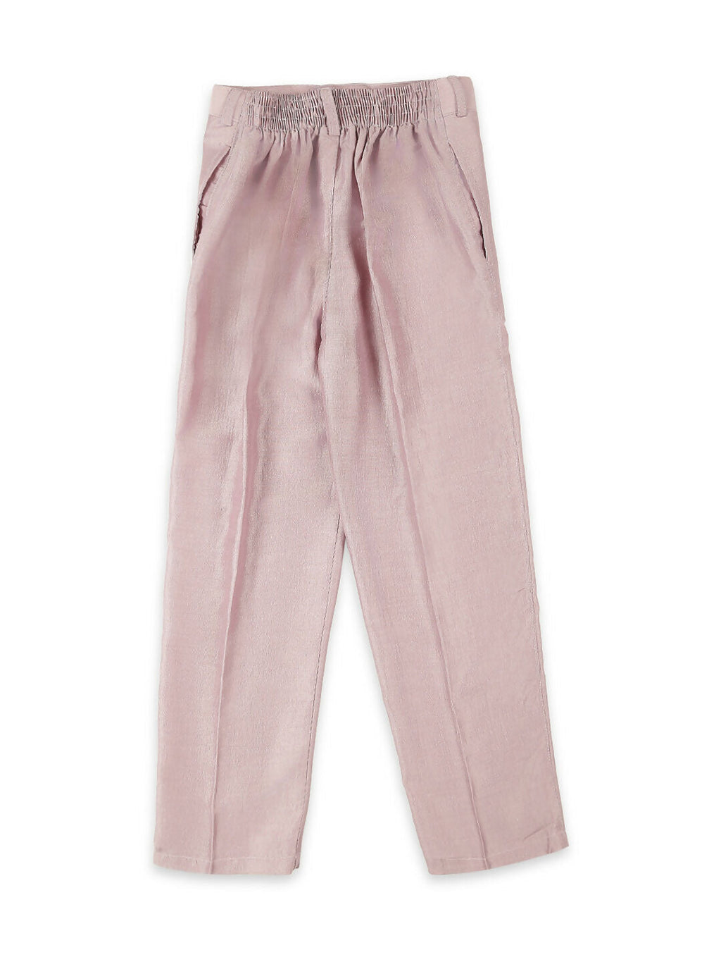 Boys Pink Embroidery Sequence Kurta Pyjama Set with Nehru Jacket