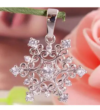 Silver Jewelry Accessories: Snowflake and Star Pendants