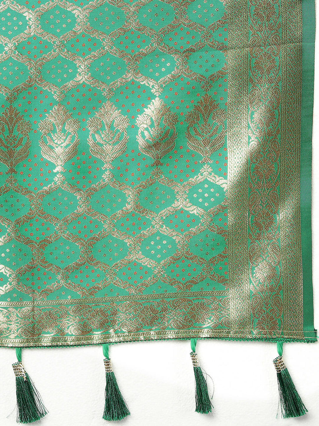 Wine & Green Patola Silk Saree with Meenakari Woven Design