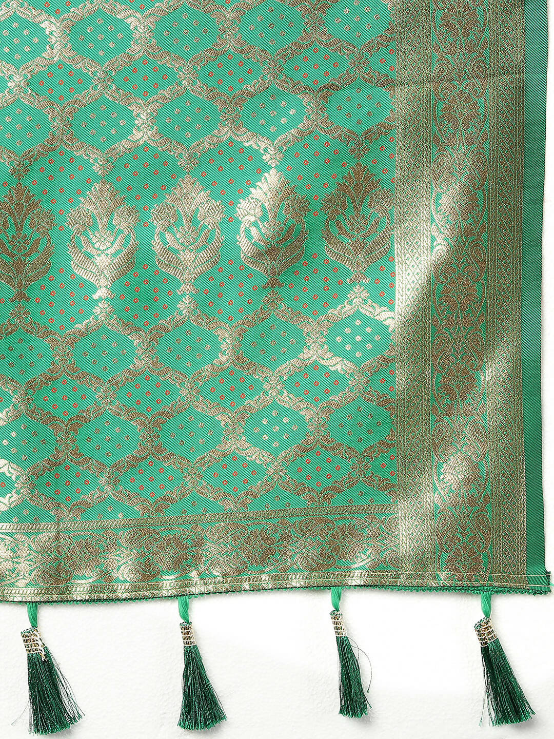 Wine & Green Patola Silk Saree with Meenakari Woven Design