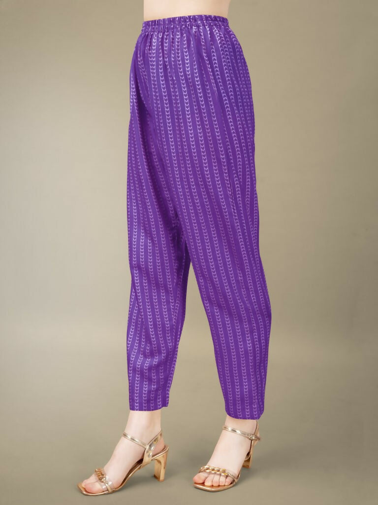 Women's Purple Rayon Embroidered Kurta Set with Sequence Work