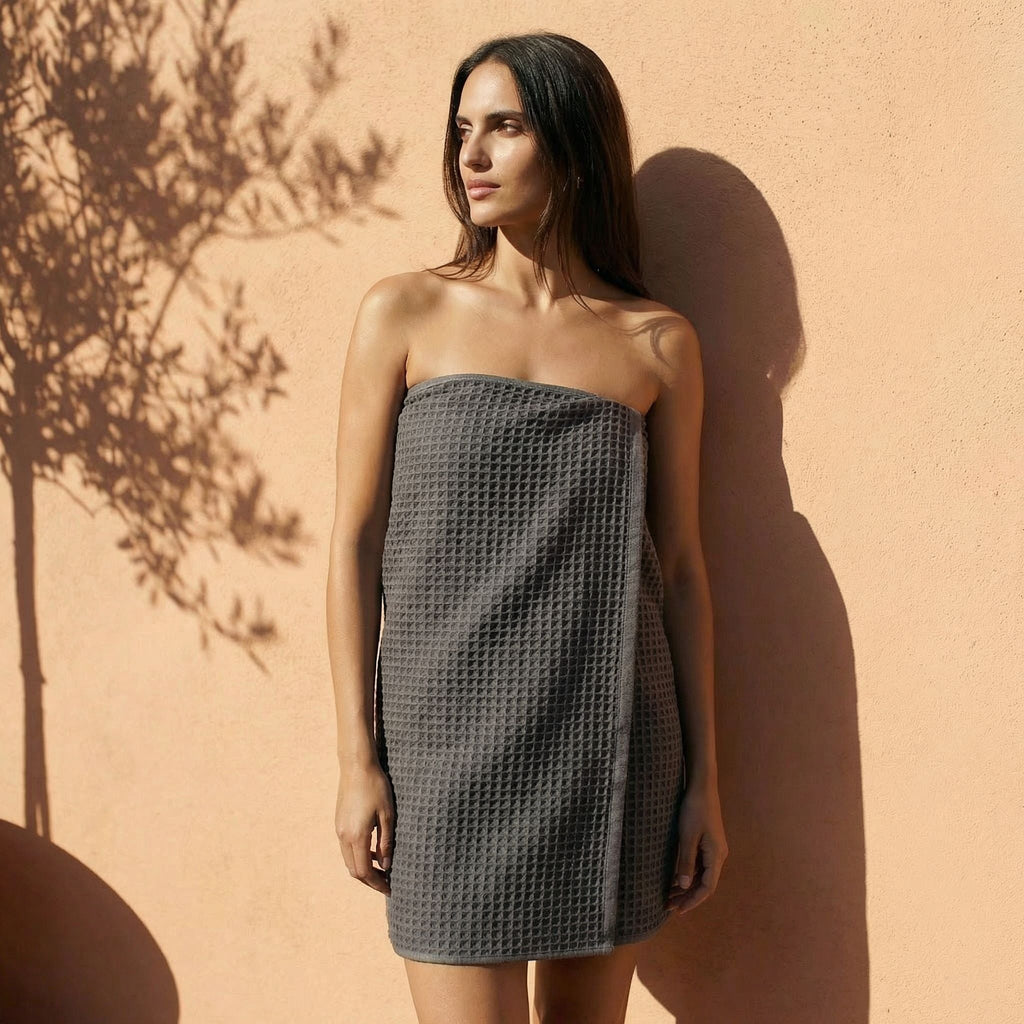 Sedona White Cotton Waffle Weave Bath Towel