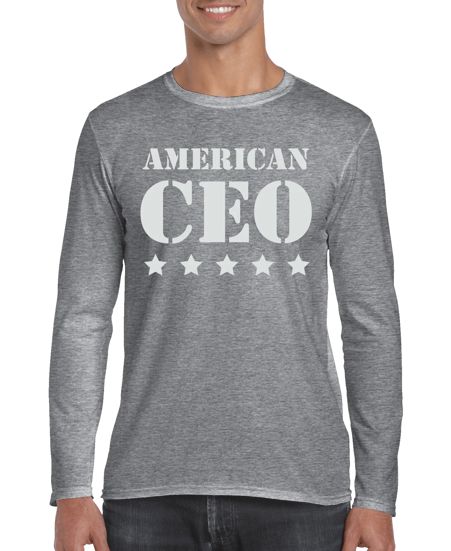 Five Star American CEO Men's Long Sleeve Shirt