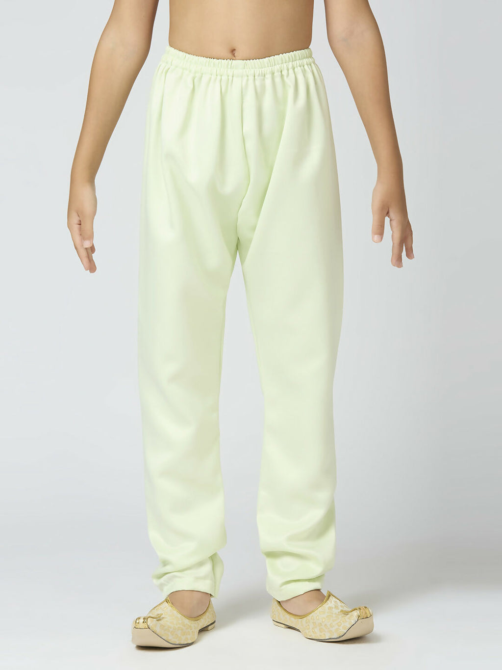 Boys Pista Chanderi Kurta and Pyjama Set with Traditional Butta