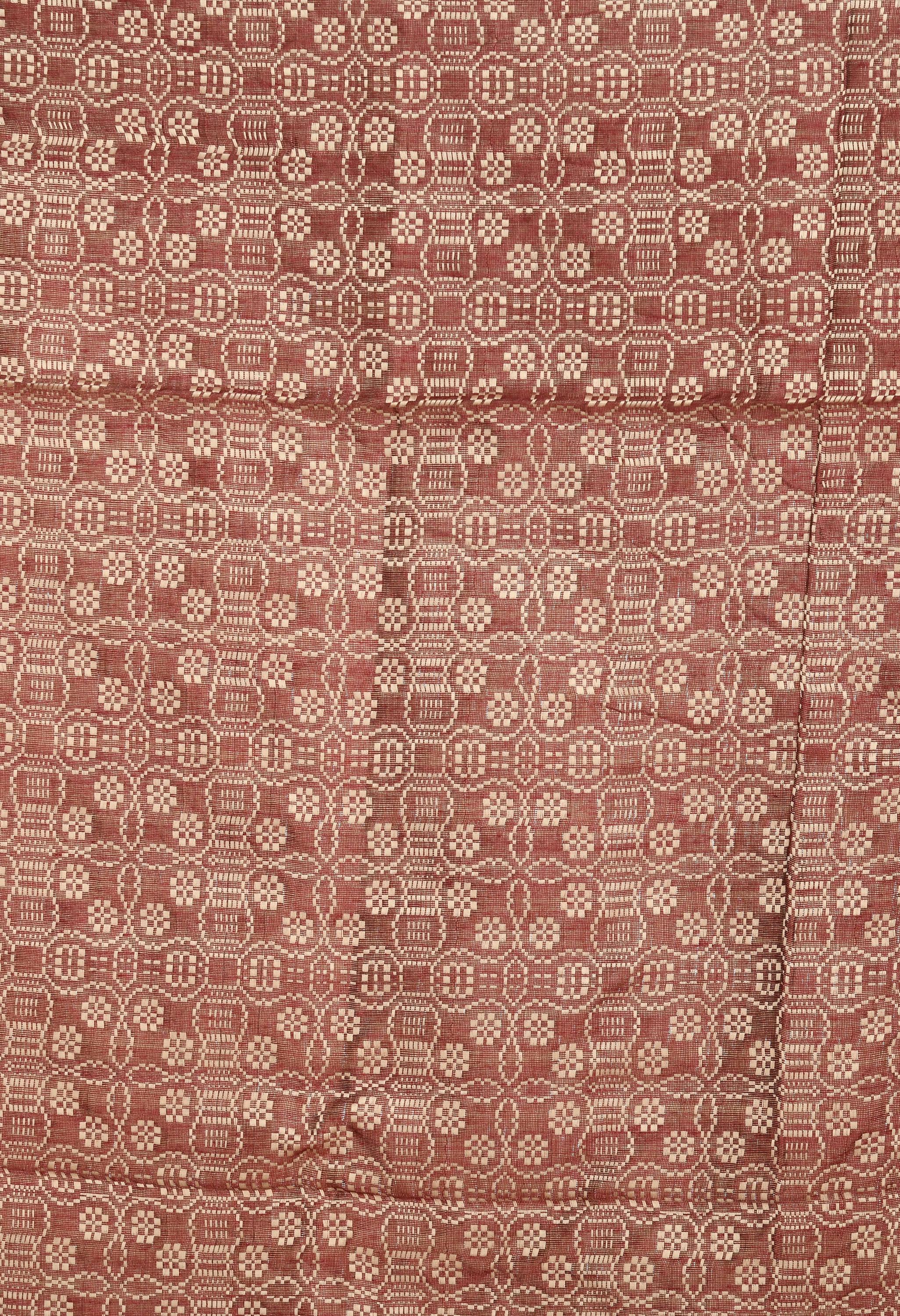 Dark Maroon Handloom Cotton Dupatta - Elegant Ethnic Drape