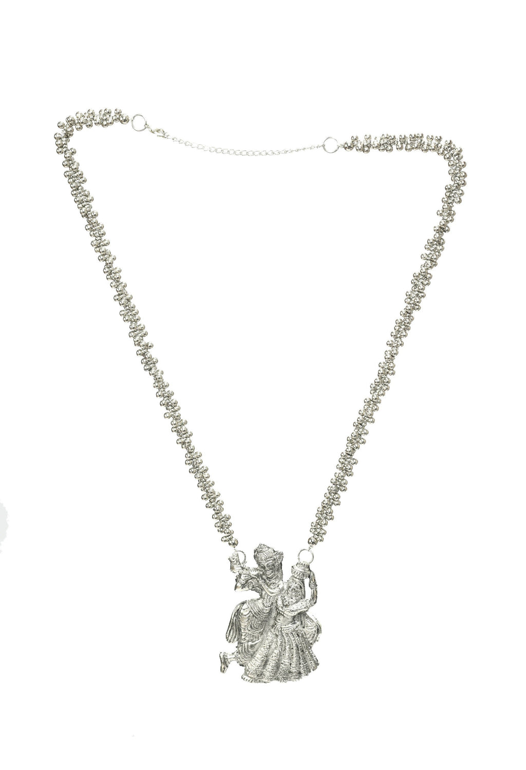 Radha Kishan Oxidised Silver-Plated Long Necklace for Women
