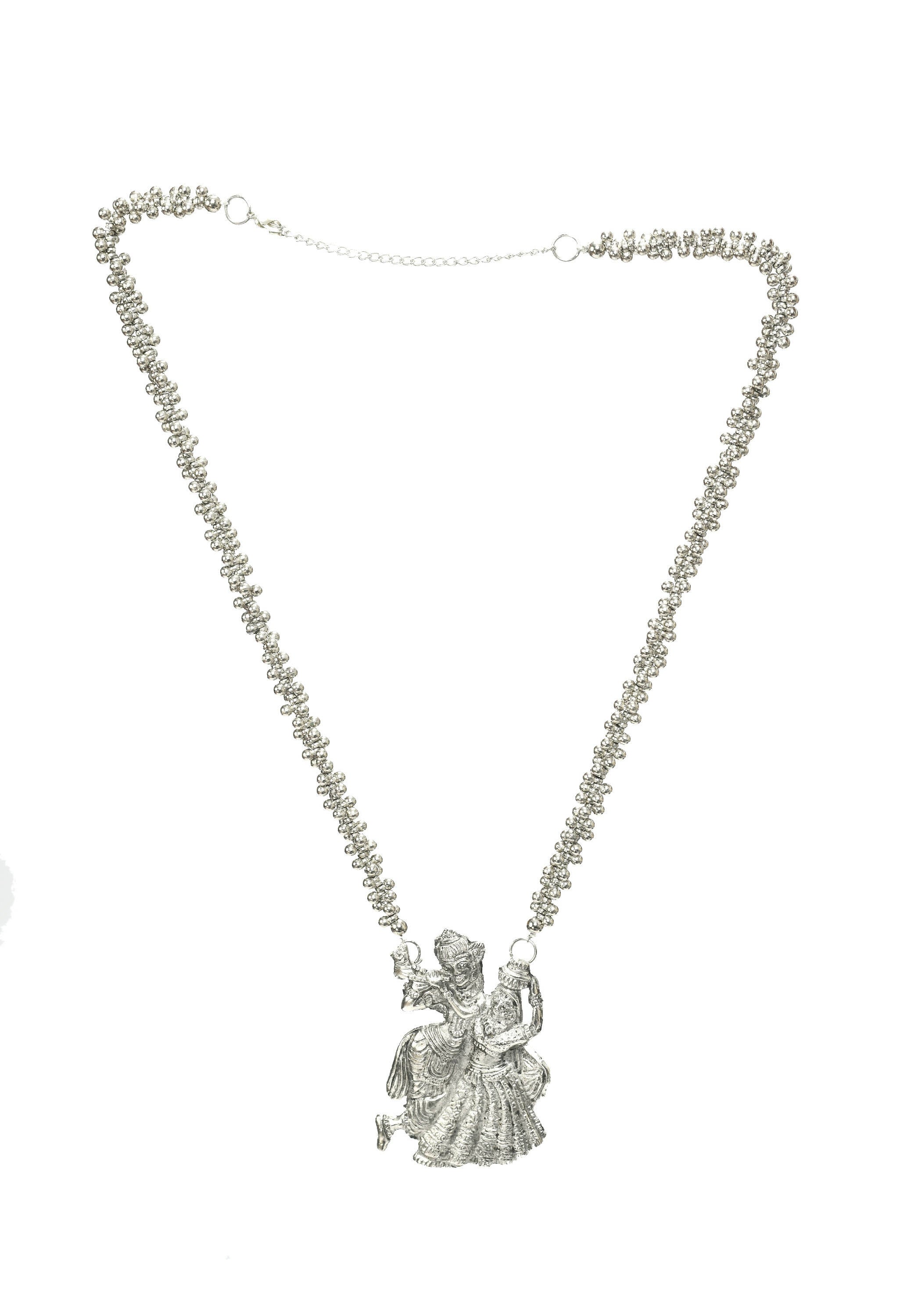 Radha Kishan Oxidised Silver-Plated Long Necklace for Women
