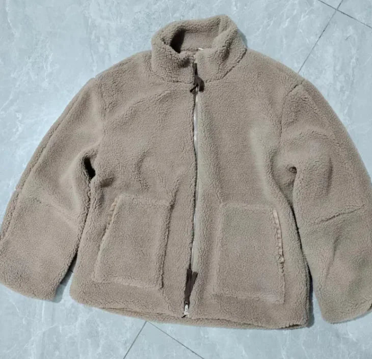 Women's Sherpa Fleece Zip-Up Coat with Stand-Up Collar - Image 15
